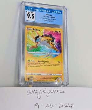 Pokémon Raikou Vivid Voltage 050/185 Amazing Rare CGC 9.5 Gem Mint